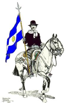 Ilustración de Rodolfo Ramos - Para el Círculo Criollo El Rodeo - 1985